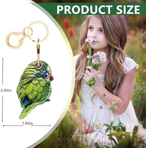 BORKUANA PU Leather Keychain Holder Protective Case Compatible with AirTag