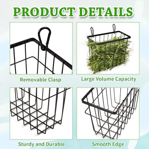 SANGLE SOPFFY Rabbit Feeder and Bunny Food Bowl with Hay Rack for Guinea Pigs, Chinchillas,Holland lop Bunny - Pet Hay Dispenser&Multifunctional Pellet Food Dish