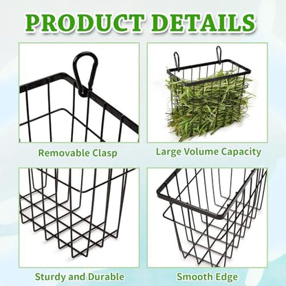 SANGLE SOPFFY Rabbit Feeder and Bunny Food Bowl with Hay Rack for Guinea Pigs, Chinchillas,Holland lop Bunny - Pet Hay Dispenser&Multifunctional Pellet Food Dish