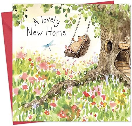 Twizler New Home Card with Cute Hedgehog – Card for New Home - Congratulations Card – Good Luck Card - Cute Card – New Home Gifts – New House Card – New Home Cards for Couple