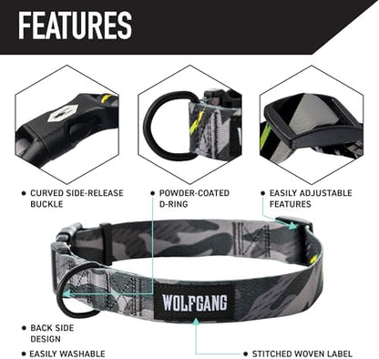 Wolfgang Wide Venture Dog Collar Darkskies Print Medium