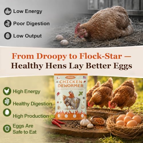 Natural Chicken Dewormer Powder, Chili Mix with Oregano for Poultry Supplement,16OZ