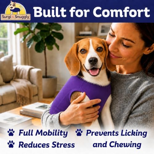 Surgi Snuggly Dog Surgery Recovery Suit, Cone Alternative, Spay/Neuter MS