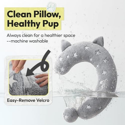 Dog Calming Pillow, Glow in The Dark Dog Put Head on, Soft Question Mark Pillows for Dogs, Kids, Adults, Washable Dog Bed Pillow, Cozy Dog Body Pillow (M Gray)