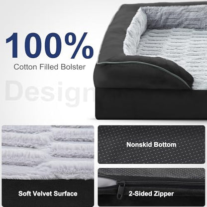 FURTIME Orthopedic Medium Dog Bed, Supportive Waterproof Pet Bed