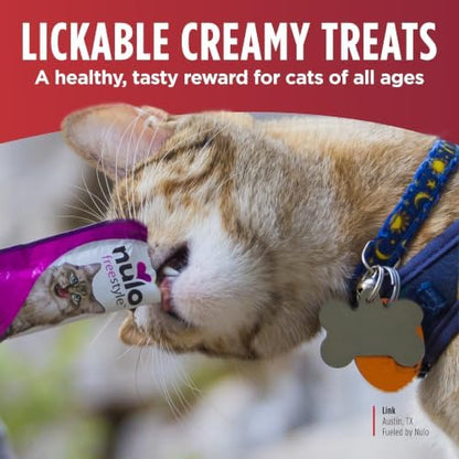 Nulo Freestyle Lickable Cat Treats - Perfect Purées Variety Pack, Squeezable Grain-Free Wet Cat Food Topper, High Moisture for Hydration, 40 x 0.5oz