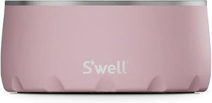 S'well Stainless Steel Pet Bowl, 32oz, Pink Topaz, for Small to Medium Size Dogs, Mess Free Design with Non Slip Rubber Bottom, Dishwasher Safe, BPA Free