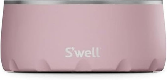 S'well Stainless Steel Pet Bowl, 32oz, Pink Topaz, for Small to Medium Size Dogs, Mess Free Design with Non Slip Rubber Bottom, Dishwasher Safe, BPA Free