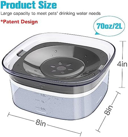 UPSKY 70oz Dog Water Bowl, No Spill Slow Drinking Feeder for Messy Drinker