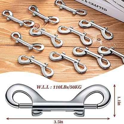 BBTO 12 Pcs Double Ended Bolt Snap Hooks for Dog Leash Horse,3.5 Inch