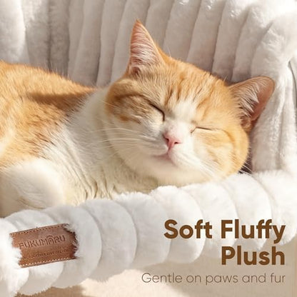 FUKUMARU Cat Hammock Bed, Elevated Cat Couch Bed with Sturdy Metal Frame