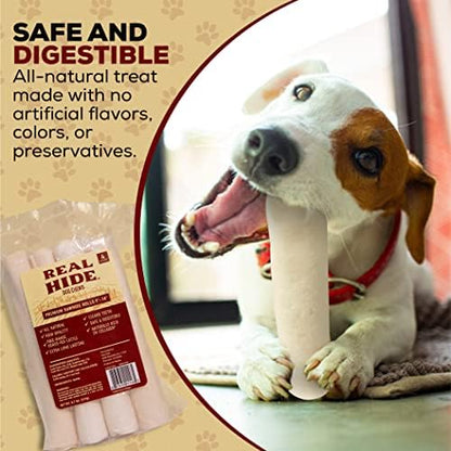 Real Hide All Natural Dog Chew Treats, 9-10 Inch, 20 Count