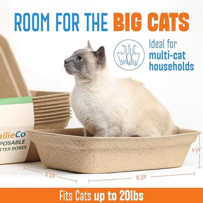 CallieCo Disposable Cat Litter Boxes Large 6 Pack Leak Resistant
