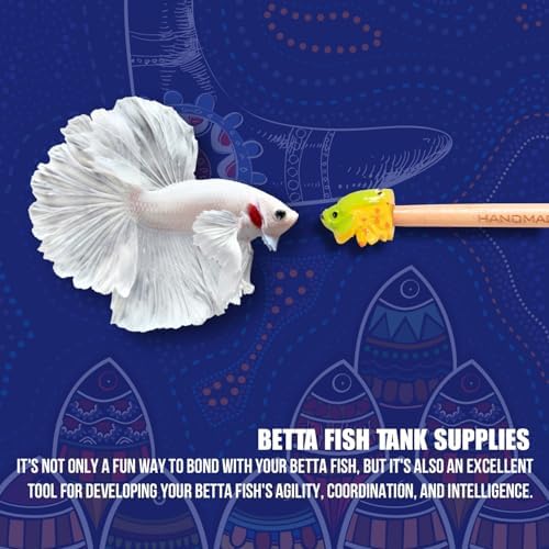 KOIKA Fish Training Stick Toys for Betta Fish – Interactive Training Wand for Exercise & Mental Stimulation, Fish Tank Decor Accessory
