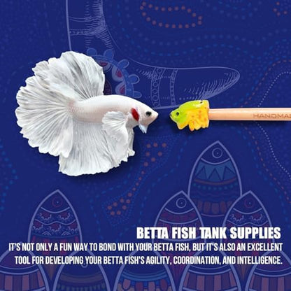 KOIKA Fish Training Stick Toys for Betta Fish – Interactive Training Wand for Exercise & Mental Stimulation, Fish Tank Decor Accessory