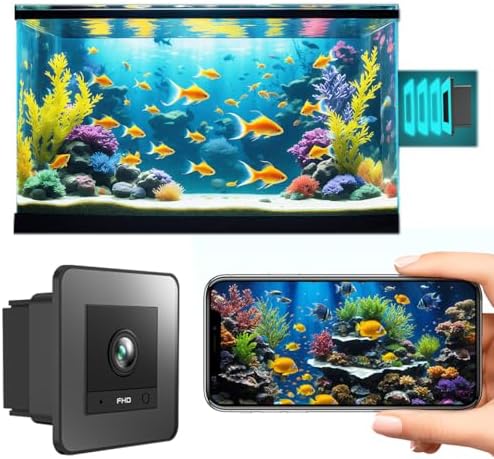 eLinkSmart 2K Aquarium Security Camera Anti-Glare & Anti-Reflection for Glass Tank/Window/Door, Fish & Reptiles, with Night Vision, Motion Detection, 2-Way Audio, 24/7 Local Storage 140° Wide-Angle