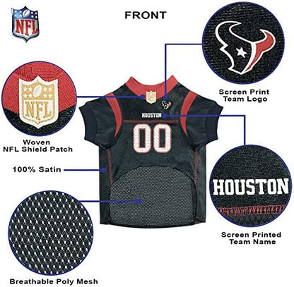 Pets First NFL Houston Texans Dog Jersey, Size X-Small, Football Shirt Costume for Pet, Dog Sports T-Shirt, NFL Team Clothing for Cats, Licensed Pet Apparel Available in 7 Sizes and 32 Teams