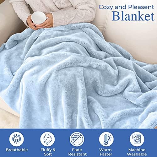 Continental Bedding Microfleece Bed Blanket – Soft Lightweight Warm Cozy Blanket for Bed & Crib – Twin 50x60, Twin XL 50x70, Crib 30x40 – Plush Fleece Throw for All Seasons - Blue