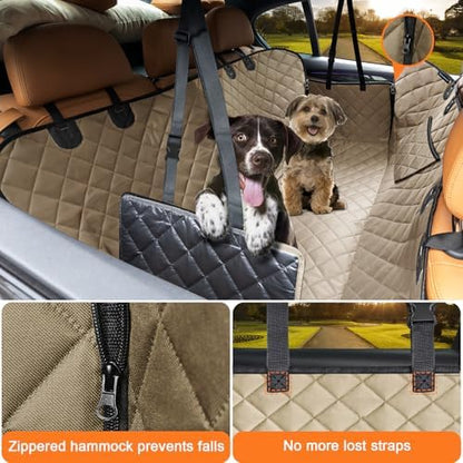 URPOWER Dog Car Seat Cover for Back Seat, Waterproof Hammock for Car & SUV