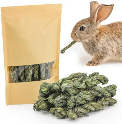 12pcs Timothy Hay Grass-Stick Chew Toys - Natural Dental Chew Snacks for Rabbits, Bunnies & Small Pets: Guinea Pigs, Chinchillas, Hamsters