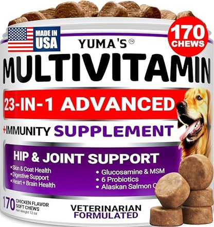 Dog Vitamins and Supplements - 170 Chews - Dog Multivitamin Chewable