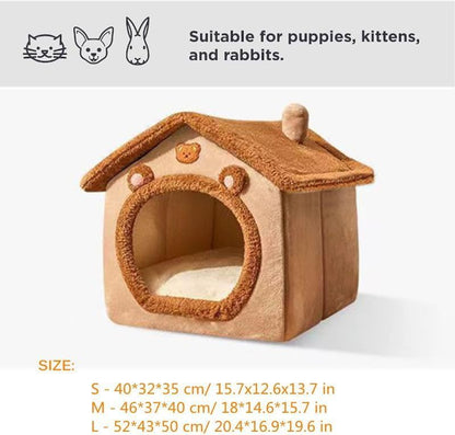 Cat Bed Cave, Cute Christmas Cat Beds for Indoor Cats, Pink