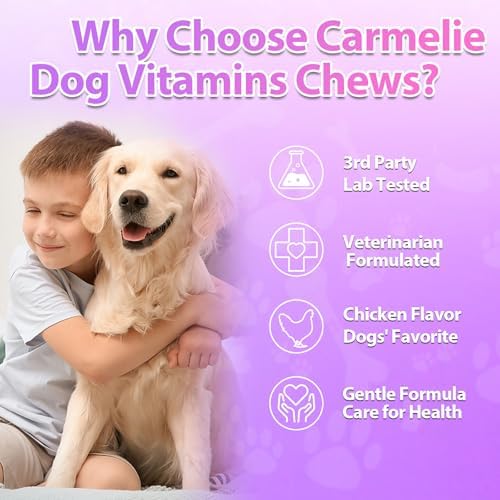 Carmelie Dog Vitamins, 24 in 1 Dog Multivitamins is Human Grade, 200 Chews