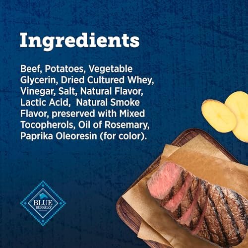 Blue Buffalo True Chews Premium Grillers Dog Treats, Made in the USA with Natural Ingredients, Steak, 30-oz. Bag (Pack of 3)