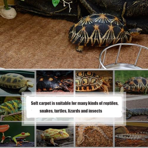 Hamiledyi Reptile Carpets 4Pcs Natural Coconut Fiber Tortoise Carpet Mats