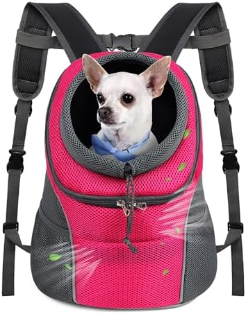 WOYYHO Pet Dog Carrier Backpack, Ventilated Small Dog Front Backpack