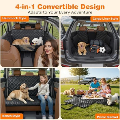 URPOWER 4 in 1 Dog Seat Cover for Full-Size Trucks, Waterproof Hammock