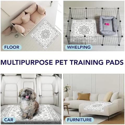 PUPIBOO Washable Pee Pads for Dogs and Cats - Super Absorbent Reusable Puppy Training Pads - 100% Waterproof, Leak-Proof & Non-Slip Whelping Pads for Pet Housebreaking