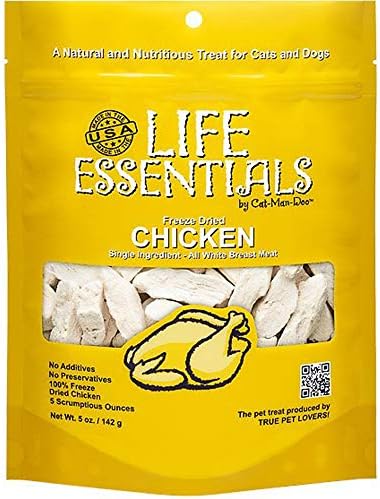 Life Essentials by Cat-Man-Doo | Freeze Dried Chicken Treats | 5oz Bag