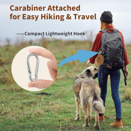 2-in-1 Collapsible Dog Travel Bowl Portable Silicone Carabiner