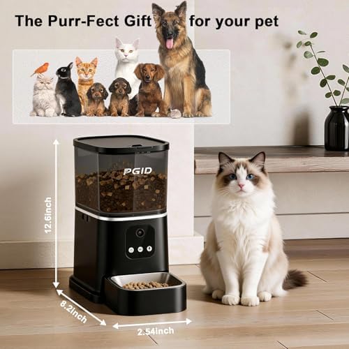 Automatic Cat Feeder,2.4G Automatic Dog Food Dispenser,Auto Dog Feeder with APP Control,5L Timed Auto Cats Food Dispenser w 2-Way Audio for Multiple Pet