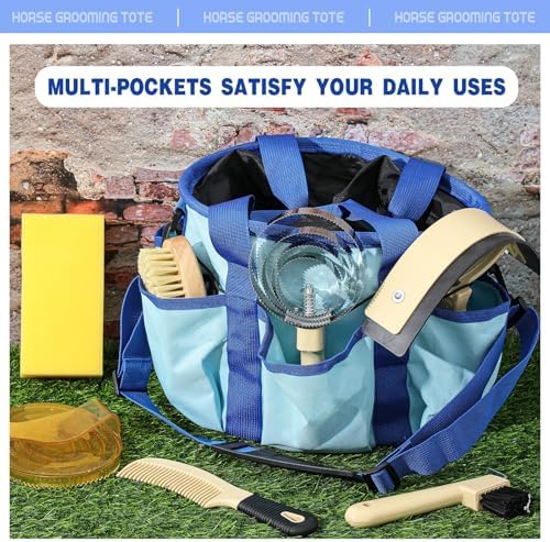 Abbylike Grooming Tote,Stylish,10.63 x 10.63 x 9.45 Inch,Blue