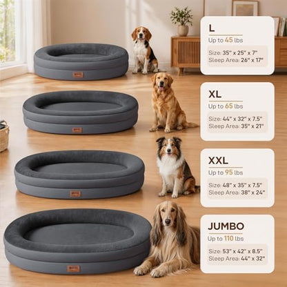 Waterproof Orthopedic Dog Bed for Medium Dogs, Dark Grey