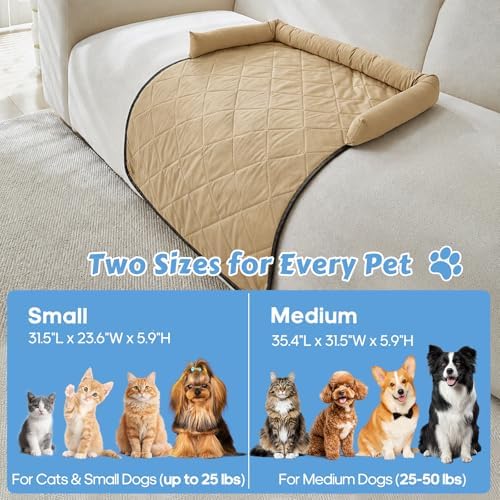 Cooling Dog Bed Mats with Neck & Head Support, 31.5 x 23.62 inch Khaki