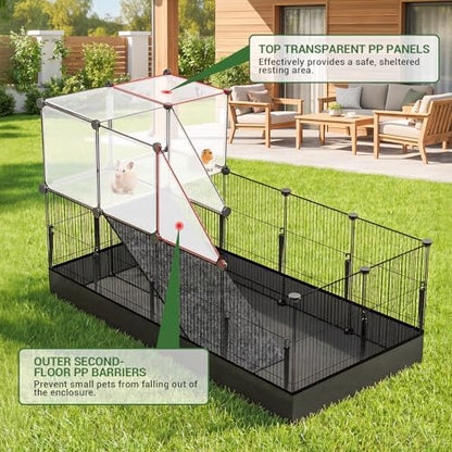 VISCOO 28 Panels Guinea Pig Cages, 48" x 24" x 28" Small Animal Playpen