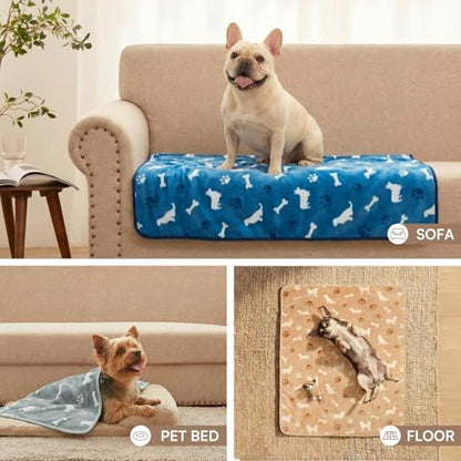 Luciphia Dog Blanket 3 Pack, Soft Cozy Fleece Throw for Puppy Cat,23"x16"