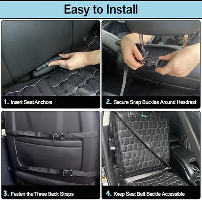 Meginc Front Seat Covers for Cars,Waterproof Car Seat Protector with Side Flaps 600D Fabric Front Seat Dog Cover for Trucks Vans SUVs Sedans, Non Slip Scratch Proof Seat Covers for Dogs in Car