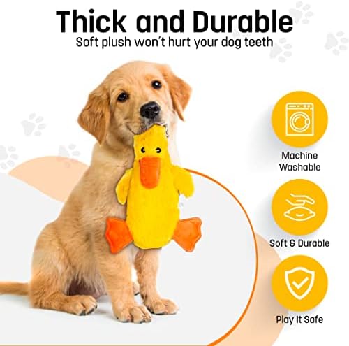 FGA MARKETPLACE Duck Flat NO Stuffing NO Squeak Plush Dog Toy, Funny Style Will Entertain Your Pet for Hours, Recommended for Small and Medium Dog 21 INCH Long