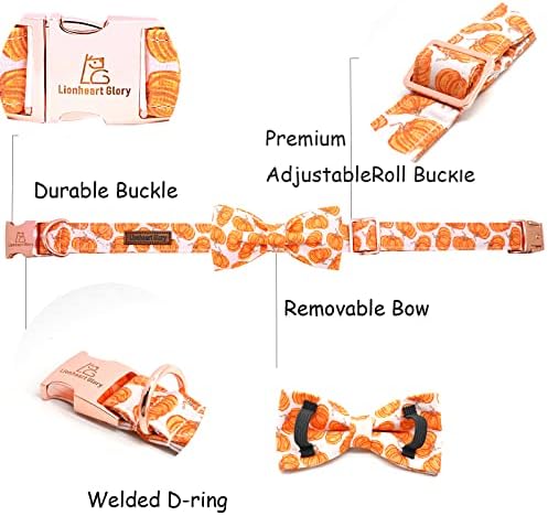 Lionheart Glory Halloween Dog Collars - Adjustable, Heavy Duty Bowtie Collar for Small Dogs, Female or Male
