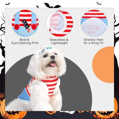 BINGPET Dog Halloween Shirt, Deadly Doll Funny Costume, Soft Cotton T-Shirt