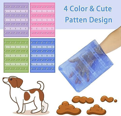 Toplive Dog Poop Bags Rolls, Pet Waste Bags, Extra Thick Strong Leak-Proof Dog Bag for Poop 8 Rolls (120 Bags), Assorted Colors with Cute Prints