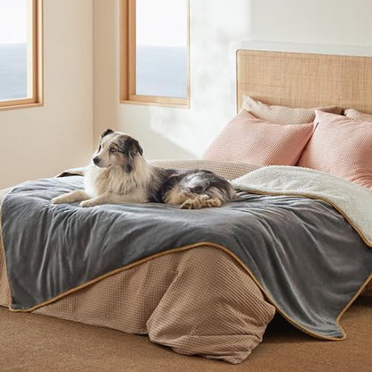 Bedsure Waterproof Blanket for Bed Soft Sherpa Fleece Throw,Twin 80"x60"