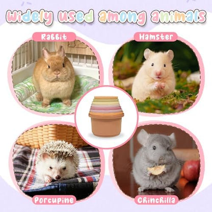 8 Pcs Stacking Cups for Small Animal Toys,Nesting Rabbit Toys of Different Sizes,Safe Plastic Colorful Nesting Toys for Bunny Guinea Pig Hiding Food and Playing (Purple)