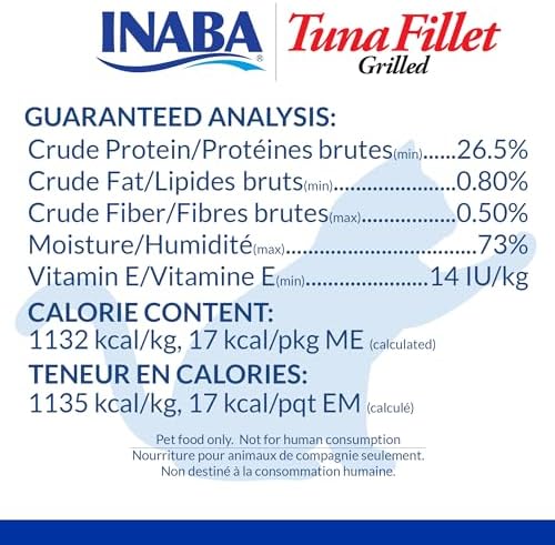 INABA Grilled Fillets Cat Treats, Tuna in Homestyle Broth, 6ct
