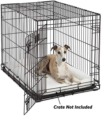 MidWest Homes for Pets QuietTime Dog Bed - White Fleece Bolster, Ultra-Soft and Machine Washable, Fits 36-Inch Crates and Carriers, for Medium to Large Breed Dogs