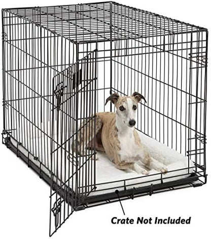 MidWest Homes for Pets QuietTime Dog Bed - White Fleece Bolster, Ultra-Soft and Machine Washable, Fits 36-Inch Crates and Carriers, for Medium to Large Breed Dogs